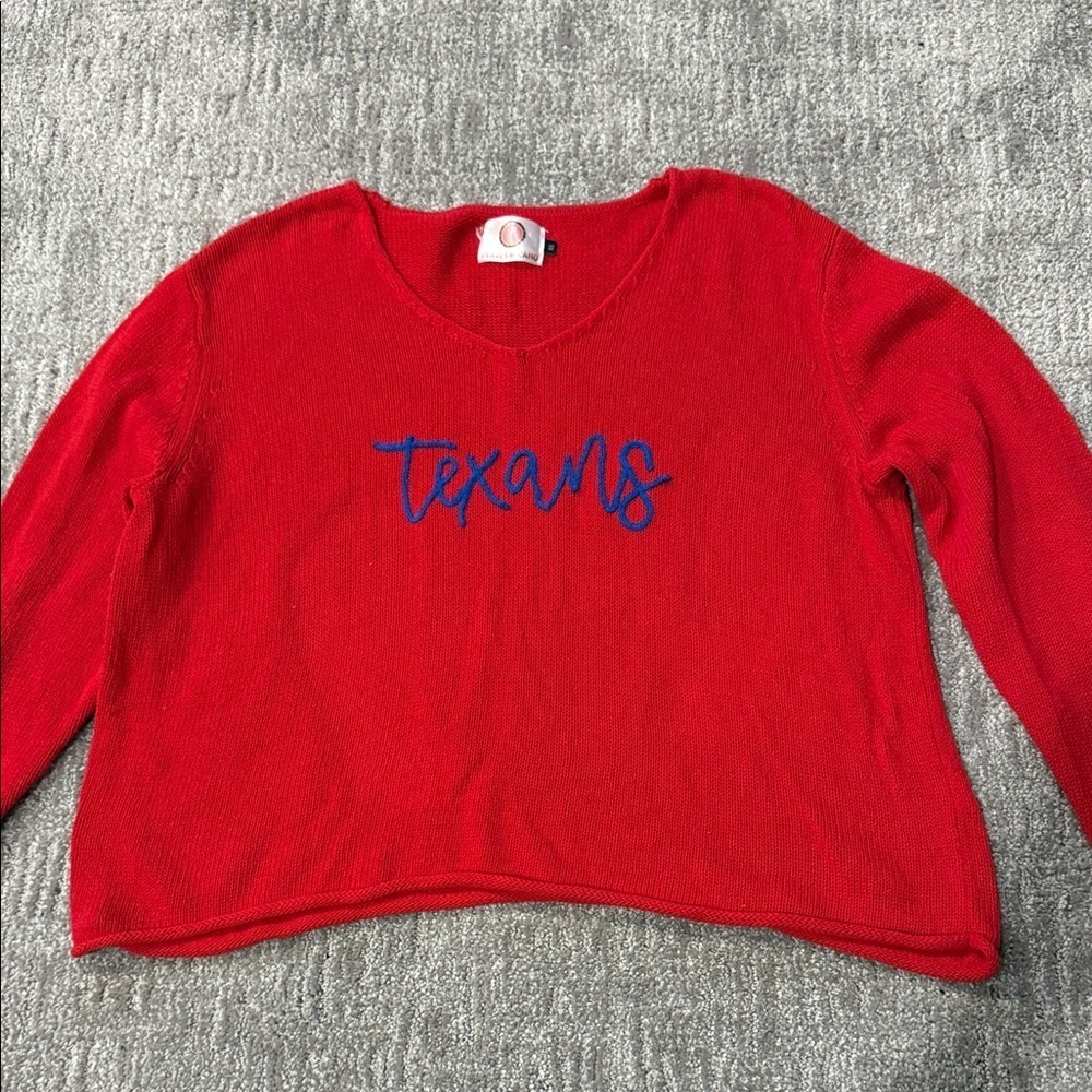 Pearls & Camo Womens Red Lightweight Sweater Boutique Texans Size XL
